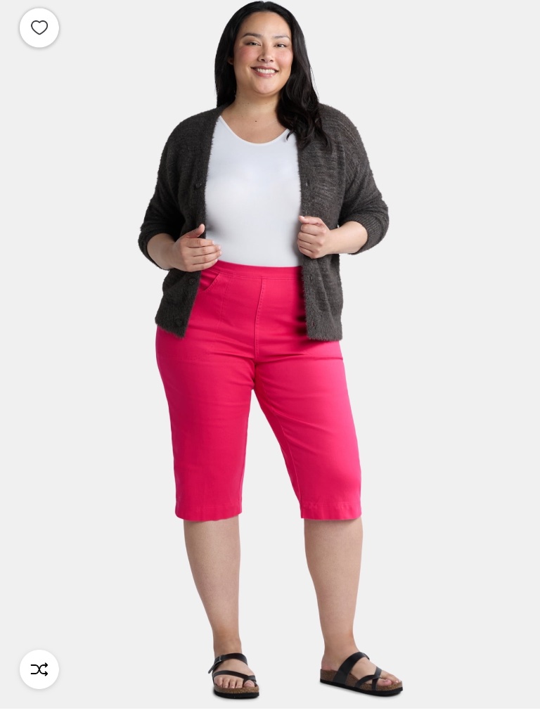 Just My Size Women’s Plus Raspberry 2 Pocket Capris Size 3x Nwt — image 2 of 6